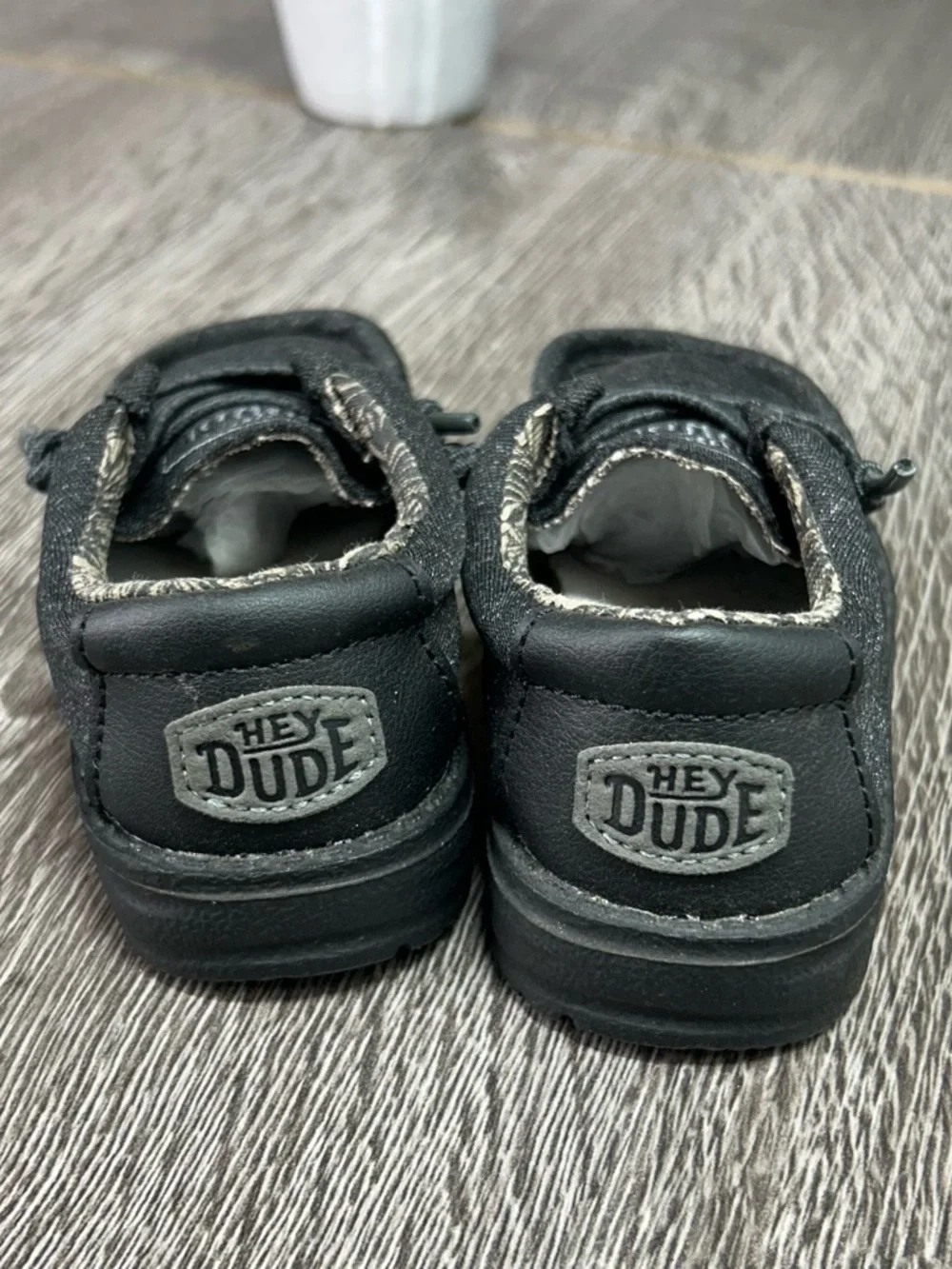 Hey Dude Kids Wally Black Slip-On Moccasins